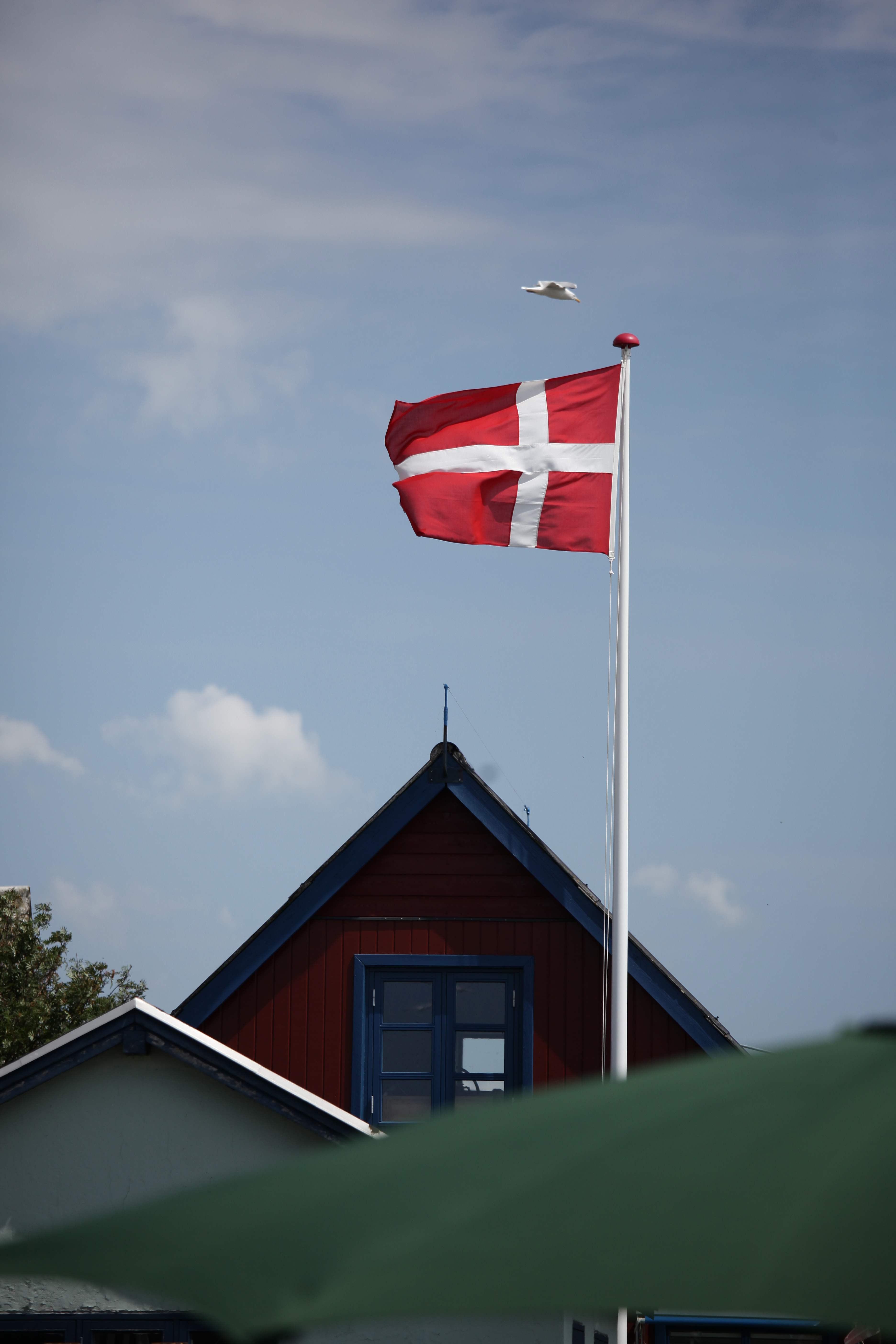 Bolig i Næstved, som har hejst Dannebrog