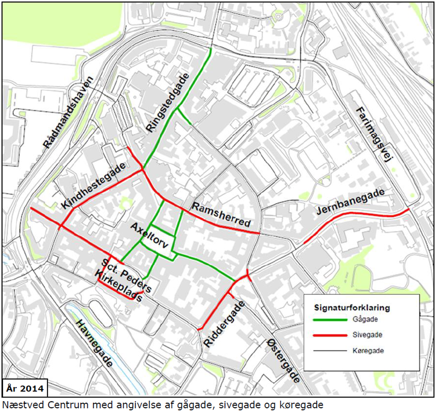 Oversigt over gaderne på torvet