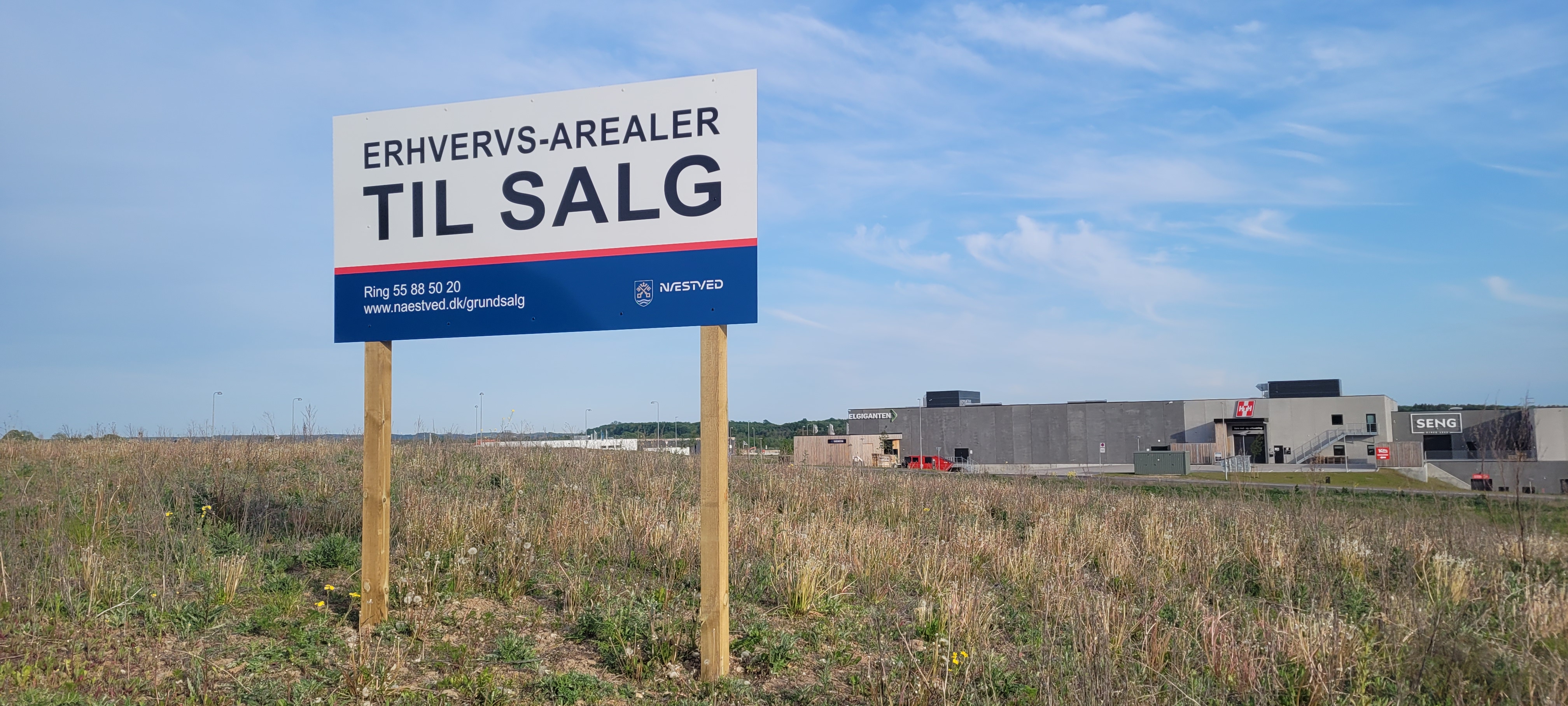 Skilt ved erhvervsareal delareal II