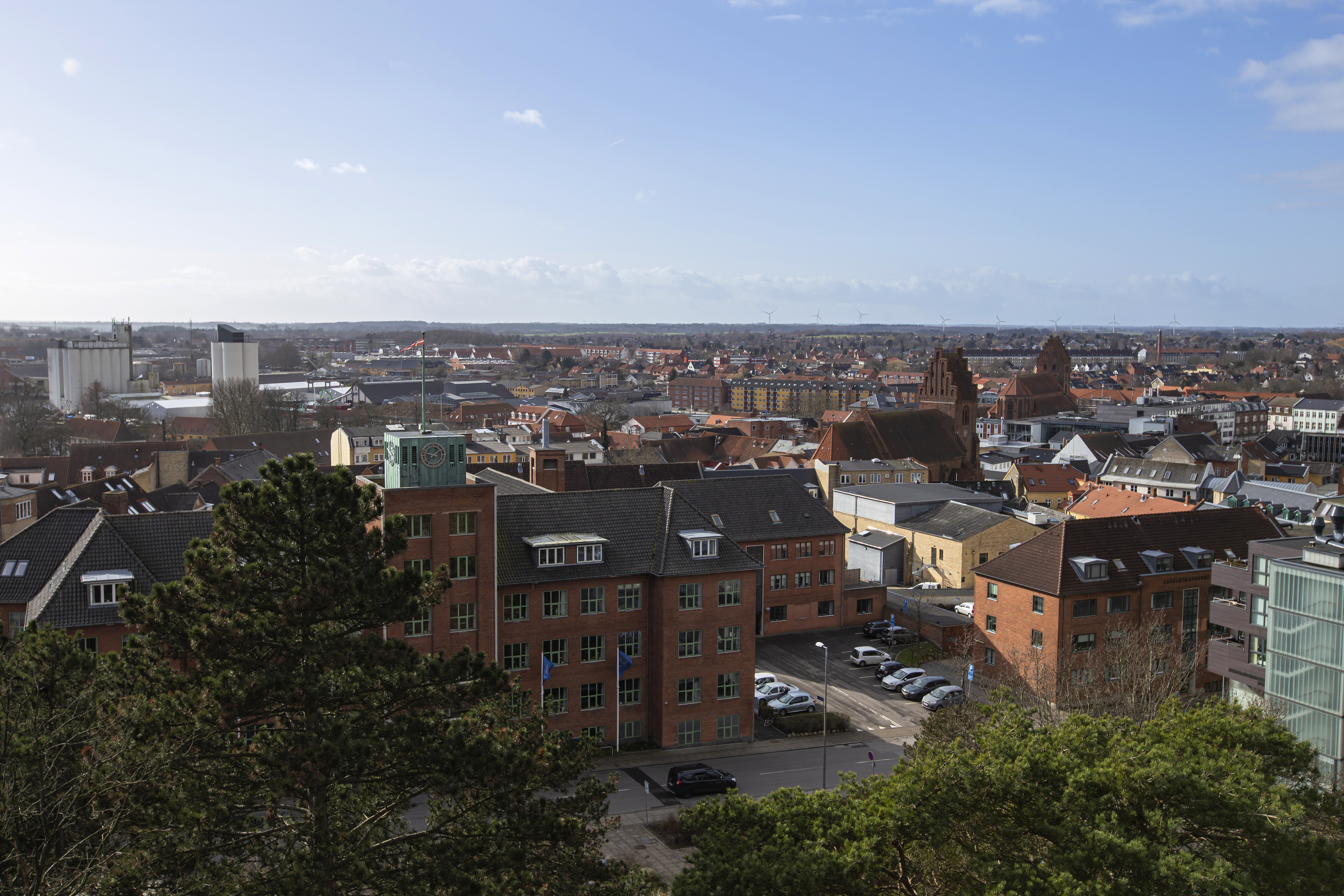 Næstved Rådhus samt udsigt over byen