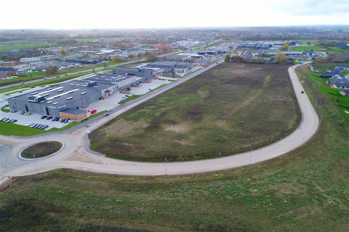 Luftfoto over delareal II mellem Køgevej og Jupitervej i Næstved