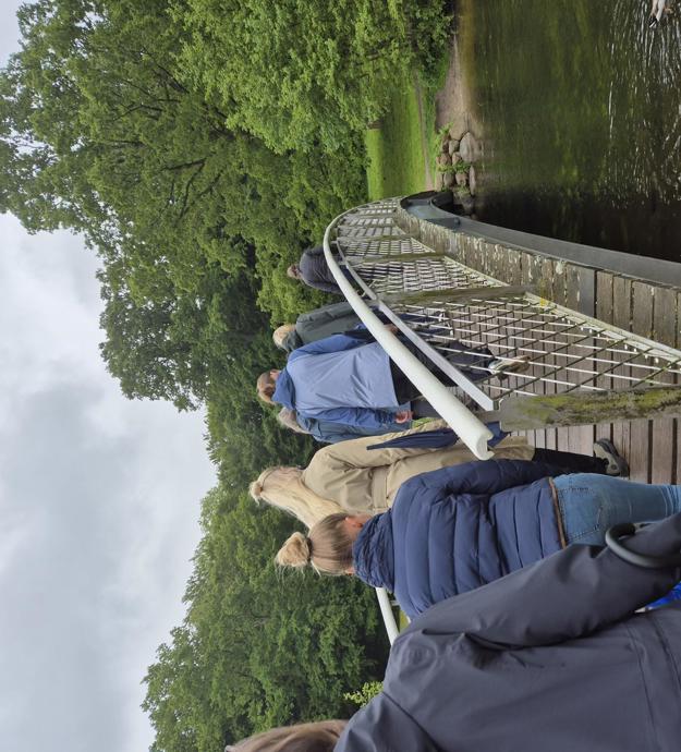 Kolleger der går over bro