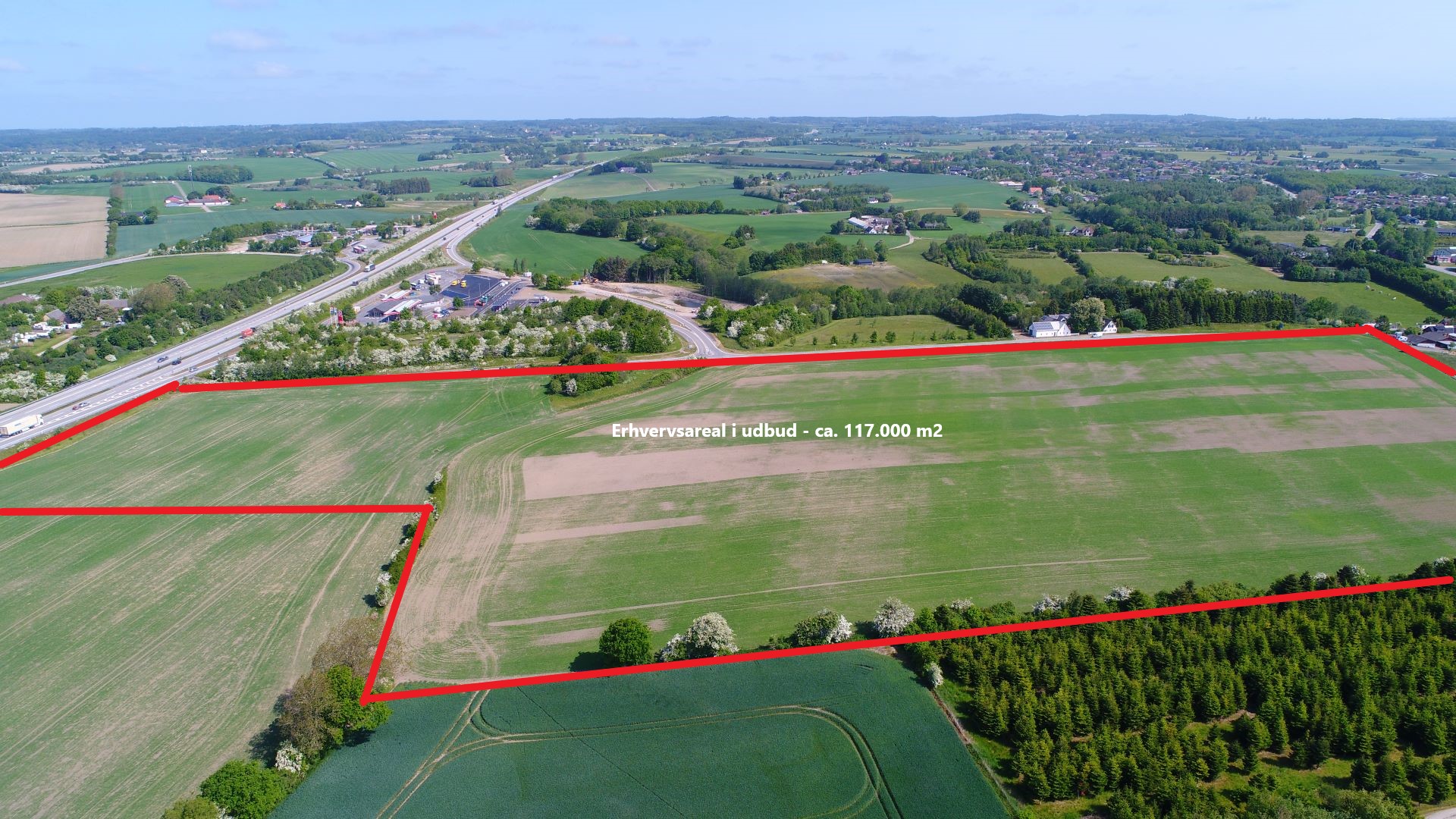 Kort over nyt erhvervsområde i Tappernøje 