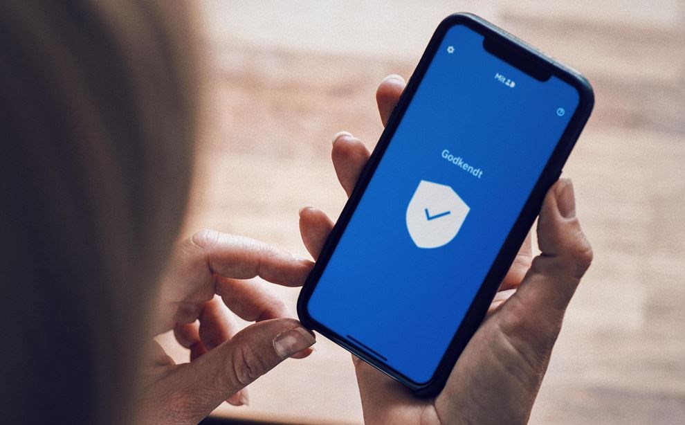 Billede af MitID på telefonskærm
