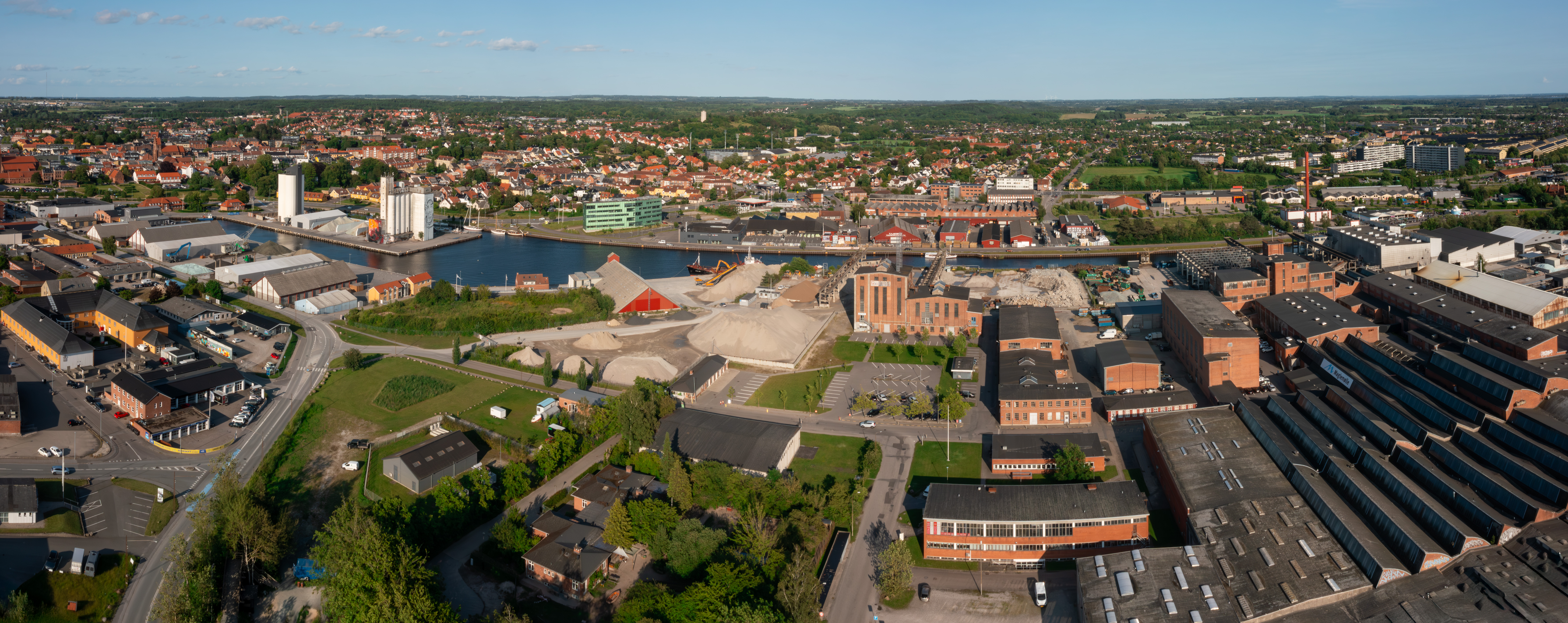 Næstved Havn og Maglemølle området set med drone fra vest